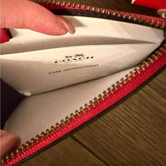 Coach Red Mickey Mouse Key & Card Holder - Picture 3 of 4